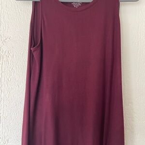 Nine West Sleeveless Scoop Tank Top - Wine